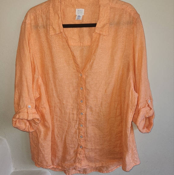 Sigrid Olsen Orange Button Down Shirt  SKU F16 - Picture 8 of 8